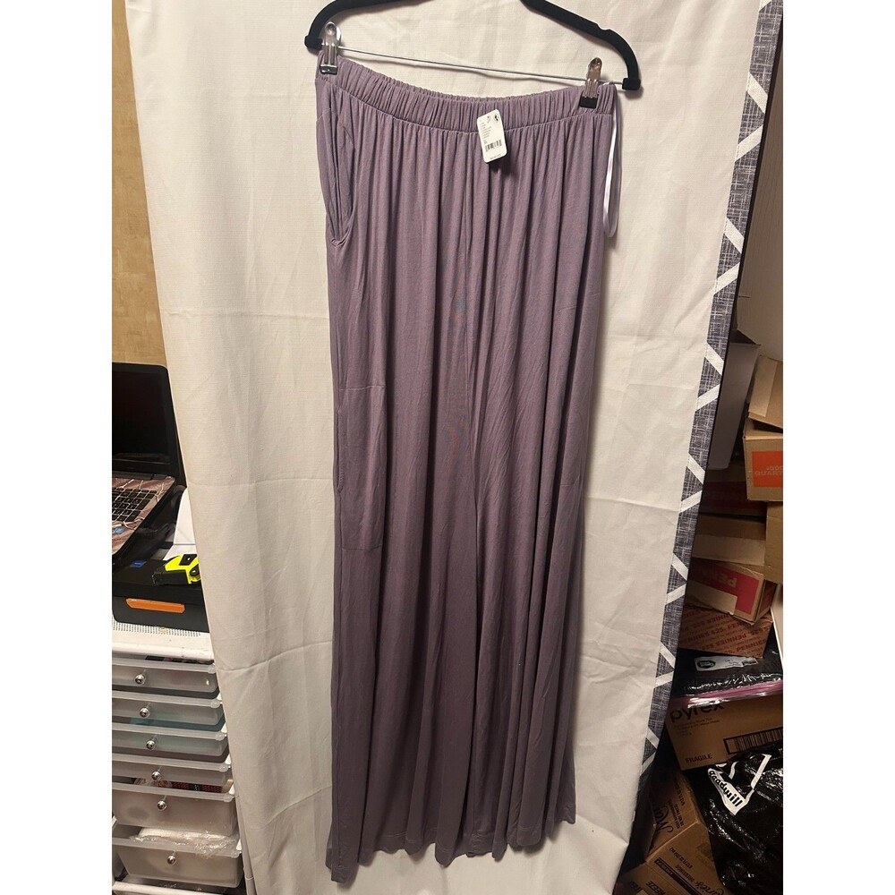 NWT Free People Beach Free-est Wide Leg Lounge Pants Size XS In Purple Taupe